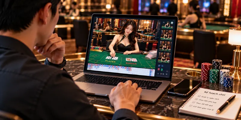 Theo dõi bàn live casino trên điện thoại